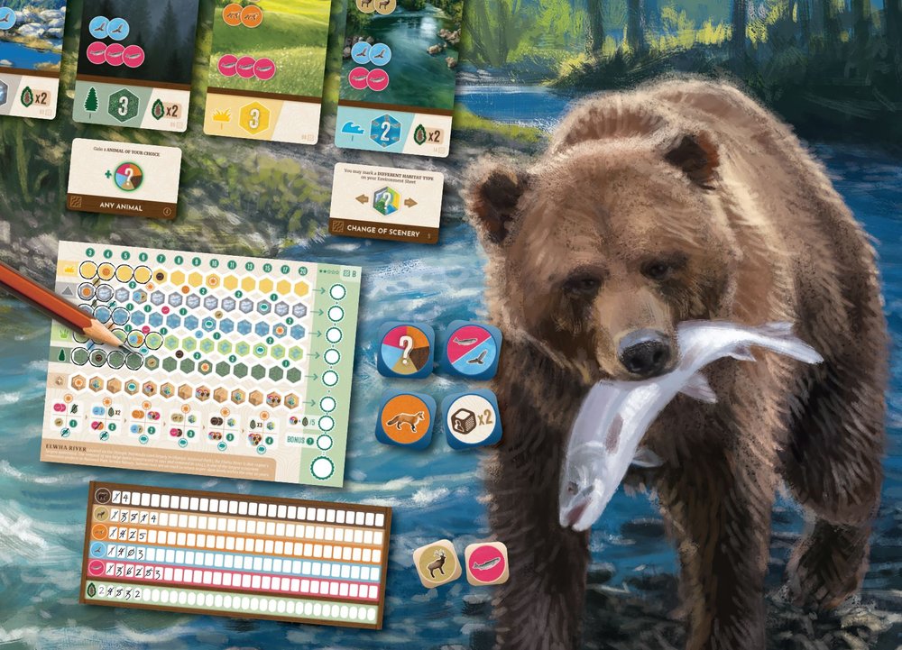 little-rocket-games-blue-collection-cascadia-rolling-rivers-jeu-roll-write image 2
